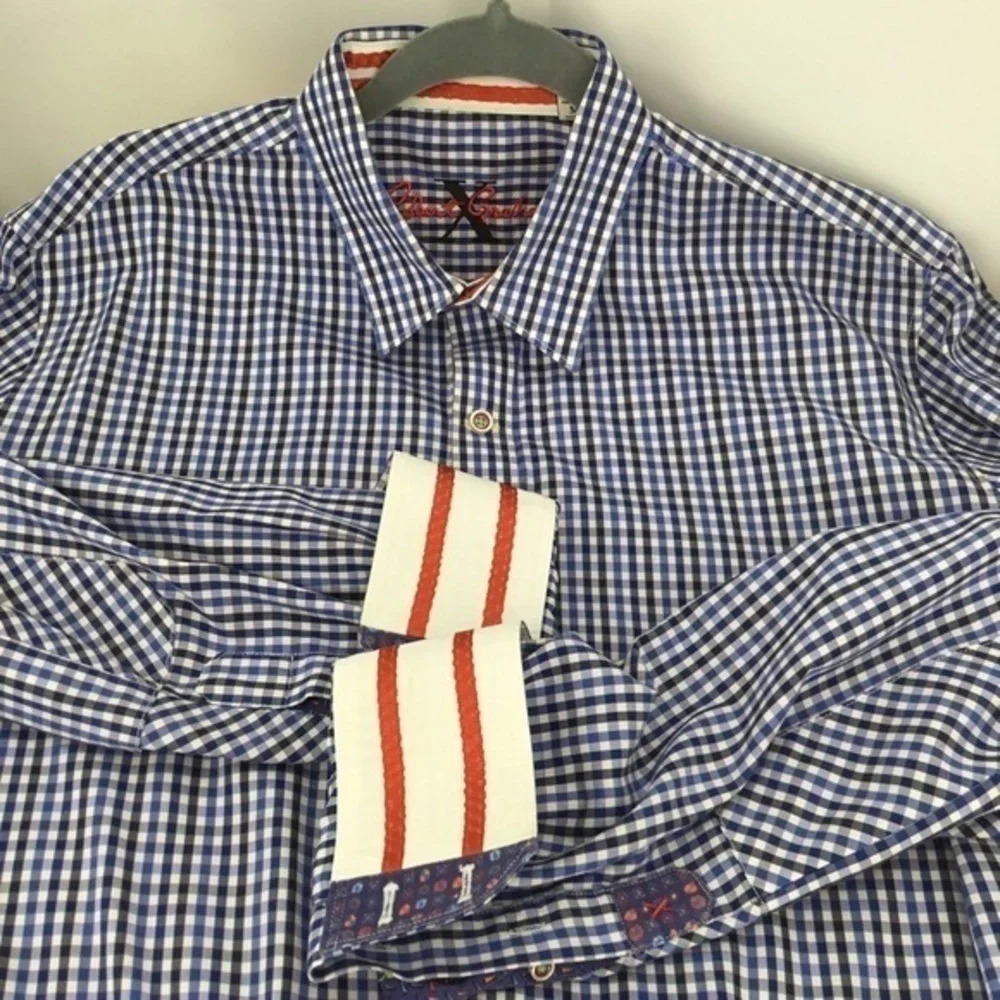 Robert Graham Men’s X Collection Checked Stripe Shirt